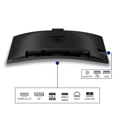 Philips 3000 series 34B2U3600CH/00 computer monitor 86.4 cm (34") 3440 x 1440 pixels Wide Quad HD LCD Black view 6