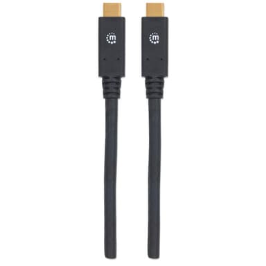 Manhattan USB-C to USB-C Cable, 2m, Male to Male, Black, 5 Gbps (USB 3.2 Gen1 aka USB 3.0), 3A (fast charging), SuperSpeed USB, Lifetime Warranty, Equivalent to USB315CC2M view 4