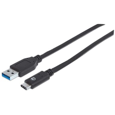 Manhattan USB-C to USB-A Cable, 1m, Male to Male, 10 Gbps (USB 3.2 Gen2 aka USB 3.1), 3A (fast charging), SuperSpeed+ USB, Black, Lifetime Warranty, Equivalent to USB31AC1M view 1