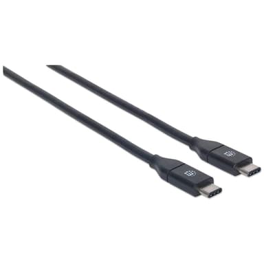 Manhattan USB-C to USB-C Cable, 50cm, Male to Male, Black, 10 Gbps (USB 3.2 Gen2 aka USB 3.1), 3A (fast charging), SuperSpeed+ USB, Lifetime Warranty, Equivalent to USB31CC50CM view 2