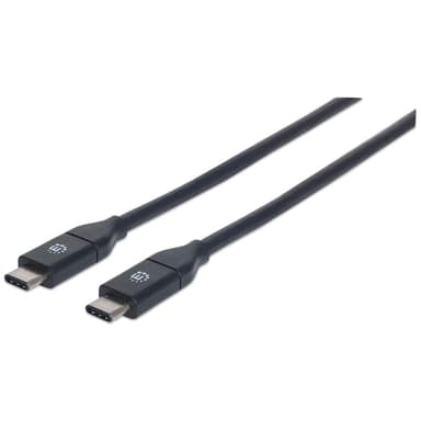 Manhattan USB-C to USB-C Cable, 50cm, Male to Male, Black, 10 Gbps (USB 3.2 Gen2 aka USB 3.1), 3A (fast charging), SuperSpeed+ USB, Lifetime Warranty, Equivalent to USB31CC50CM view 1