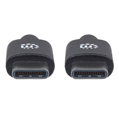 Manhattan USB-C to USB-C Cable, 1m, Male to Male, 480 Mbps (USB 2.0), 3A (fast charging), Hi-Speed USB, Black, Lifetime Warranty, Equivalent to USB2CC1M view 3
