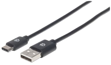 Manhattan USB-C to USB-A Cable, 3m, Male to Male, 480 Mbps (USB 2.0), Hi-Speed USB, Black, Lifetime Warranty view 1