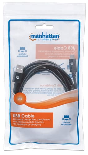 Manhattan USB-C to USB-A Cable, 3m, Male to Male, 480 Mbps (USB 2.0), Hi-Speed USB, Black, Lifetime Warranty view 5