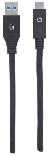 Manhattan USB-C to USB-A Cable, 3m, Male to Male, 5 Gbps (USB 3.2 Gen1 aka USB 3.0), 3A (fast charging), SuperSpeed USB, Black, Lifetime Warranty view 4