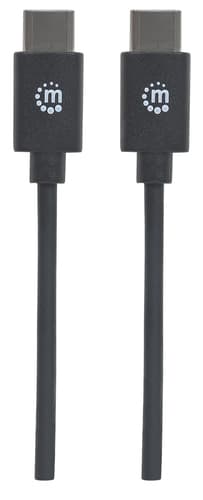 Manhattan USB-C to USB-C Cable, 2m, Male to Male, Black, 480 Mbps (USB 2.0), 3A, Hi-Speed USB, Lifetime Warranty, Equivalent to USB2CC2M view 4
