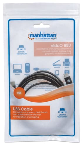 Manhattan USB-C to USB-C Cable, 2m, Male to Male, Black, 480 Mbps (USB 2.0), 3A, Hi-Speed USB, Lifetime Warranty, Equivalent to USB2CC2M view 5