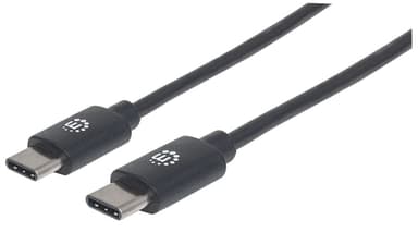 Manhattan USB-C to USB-C Cable, 2m, Male to Male, Black, 480 Mbps (USB 2.0), 3A, Hi-Speed USB, Lifetime Warranty, Equivalent to USB2CC2M view 1