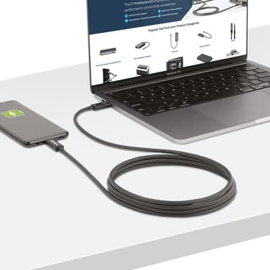 StarTech.com 6.6ft (2m) Active Thunderbolt 4 Cable, 40Gbps, 100W Power Delivery, 4K/8K Video, Intel-Certified Thunderbolt Cable - Compatible w/ USB4/Thunderbolt 4/ USB 3.2/ USB Type-C/DisplayPort/Thunderbolt 3 view 9