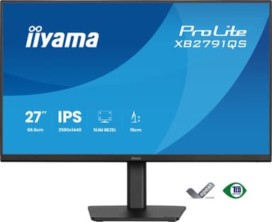 iiyama ProLite XB2791QS-B1 computer monitor 68.6 cm (27") 2560 x 1440 pixels Quad HD LED Black view 2