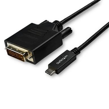 StarTech.com 10ft (3m) USB C to DVI Cable - 1080p (Single Link) USB Type-C (DP Alt Mode HBR2) to DVI-Digital Video Adapter Cable - Works w/ Thunderbolt 3 - Laptop to DVI Monitor/Display view 1