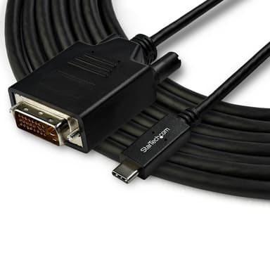 StarTech.com 10ft (3m) USB C to DVI Cable - 1080p (Single Link) USB Type-C (DP Alt Mode HBR2) to DVI-Digital Video Adapter Cable - Works w/ Thunderbolt 3 - Laptop to DVI Monitor/Display view 4