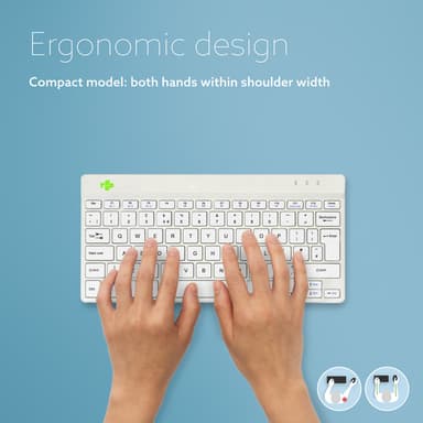 R-Go Tools Ergonomic keyboard R-Go Compact Break, compact keyboard with break software, QWERTY (UK), Bluetooth, white view 11