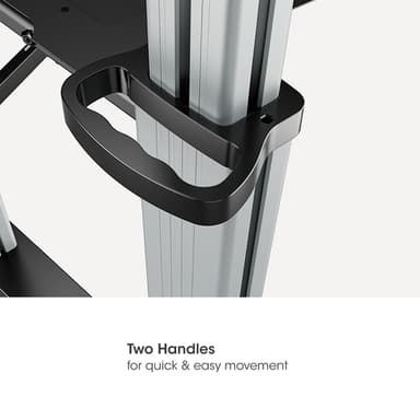 Manhattan Trolley Mount Stand for TV & Monitors, For screens: 37" to 100",VESA compatibility:all between 200x200 to 1000x600mm -check the dimensions of the four mounting holes on back of screen to ensure it fits,Max 80kg,Height adjustable 1200 to 1600mm,LFD,Bracket view 10