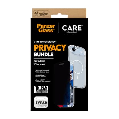 PanzerGlass ® | CARE by ® 3-in-1 Flagship Privacy Bundle iPhone Air Clear screen protector Apple 1 pc(s) view 3