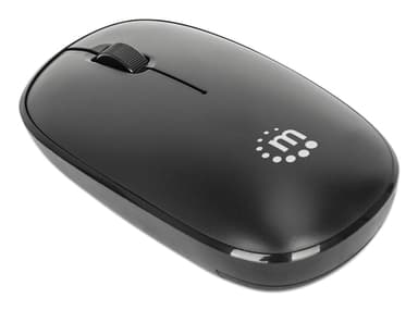 Manhattan MW3050 Wireless Optical Mouse, Black, 1200dpi, 2.4Ghz (up to 10m), USB, Ambidextrous, Three Button with Scroll Wheel, USB-A nano receiver, AA battery (included), Low friction base, USB version (most popular type, which is USB-A), Three Year Warranty view 2