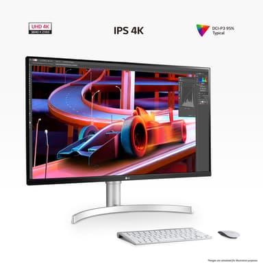 LG 32UN650K-W computer monitor 81.3 cm (32") 3840 x 2160 pixels 4K Ultra HD LED White view 3
