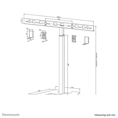 Neomounts AV80-500BL Videobar floor stand - VESA - max 10 kg - universal view 18