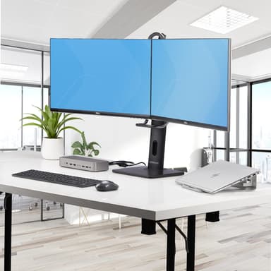 StarTech.com Crossbar Dual Monitor Desk Stand For Double 27-inch Screens, VESA Mount 75x75/100x100, Toolless Height Adjustment, Up To 13.2lb (6kg) Per Display view 14