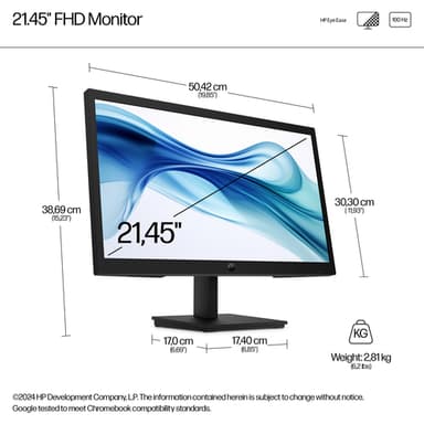 HP Series 3 Pro 21.45 inch FHD Monitor - 322pv view 3