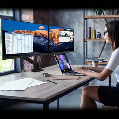 j5create JTSA102 Ergonomic Dual Monitor Mount, Black view 6