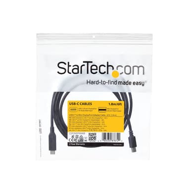 StarTech.com 6 ft. (1.8 m) USB-C to Mini DisplayPort Cable - 4K 60Hz - Black view 7
