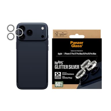 PanzerGlass ® Hoops® Camera Lens Protector Glitter Silver iPhone 17 Pro | iPhone 17 Pro Max | iPhone 16 Pro | 16 Pro Max Clear screen protector Apple 1 pc(s) view 2