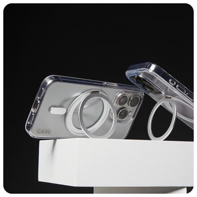 PanzerGlass CARE™ by ® Case Transparent w. Silver Kickstand & MagSafe iPhone 16 Pro Max view 5