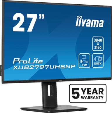 iiyama ProLite XUB2797UHSNP-B1 computer monitor 68.6 cm (27") 3840 x 2160 pixels 4K Ultra HD LED Black view 1