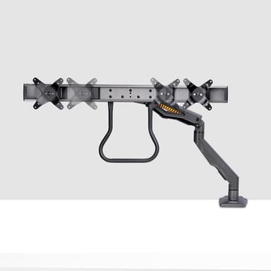 StarTech.com Desk Mount Dual Monitor Arm with Crossbar, Up To 27" Displays, VESA 75x75/100x100, Max 33lb/15kg, C-Clamp, Fully Articulating, Mechanical Spring, TAA view 3