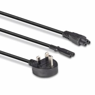 Lindy 2.5m UK 3 Pin Plug to IEC C5 & IEC C7 Splitter Extension Cable, Black view 3