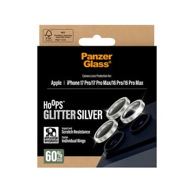 PanzerGlass ® Hoops® Camera Lens Protector Glitter Silver iPhone 17 Pro | iPhone 17 Pro Max | iPhone 16 Pro | 16 Pro Max Clear screen protector Apple 1 pc(s) view 3