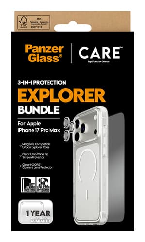 PanzerGlass ® | CARE by ® Flagship 3-in-1 Urban Explorer Bundle iPhone 17 Pro Max Clear screen protector Apple 1 pc(s) view 3