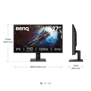 BenQ GW2790P 27" IPS 1920x1080 120Hz 1ms Eye-Care Widescreen Gaming Monitor view 4