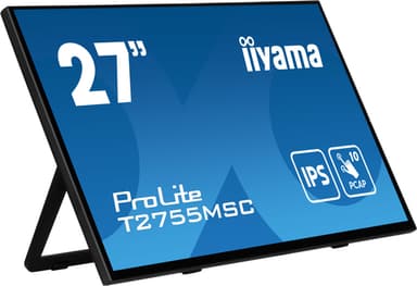 iiyama ProLite T2755MSC-B1 computer monitor 68.6 cm (27") 1920 x 1080 pixels Full HD LED Touchscreen Tabletop Black view 1