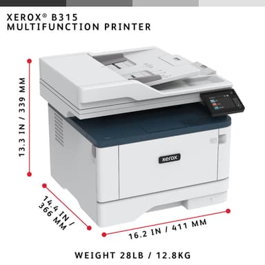 Xerox B315 A4 40ppm Wireless Duplex Copy/Print/Scan/Fax PS3 PCL5e/6 2 Trays 350 Sheets UK view 11