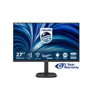Philips 3000 series 27B2U3601/00 computer monitor 68.6 cm (27") 2560 x 1440 pixels Quad HD LCD Black view 3