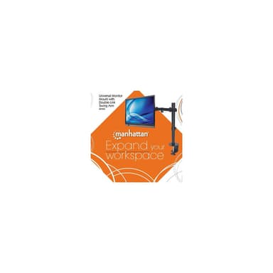 Manhattan Desk Mount for TV & Monitors (Full Motion), For screens 13" to 27", Clamp fitting to desk, VESA compatibility: 75x75mm and 100x100mm - check the dimensions of the four mounting holes on back of screen to ensure it fits, Max 8kg, Bracket, Lifetime Warranty view 5