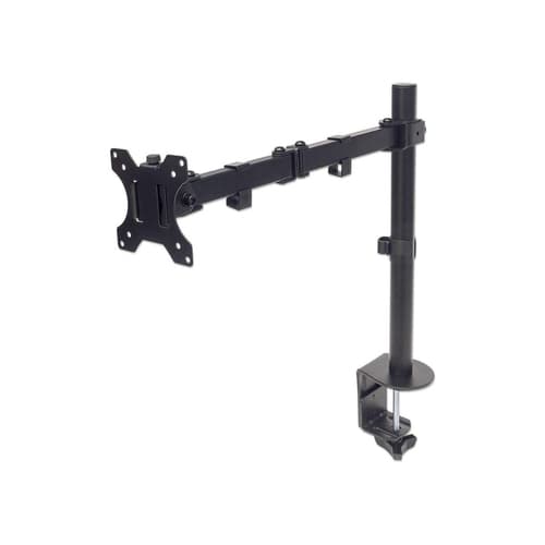 Manhattan Desk Mount for TV & Monitors (Full Motion), For screens 13" to 27", Clamp fitting to desk, VESA compatibility: 75x75mm and 100x100mm - check the dimensions of the four mounting holes on back of screen to ensure it fits, Max 8kg, Bracket, Lifetime Warranty