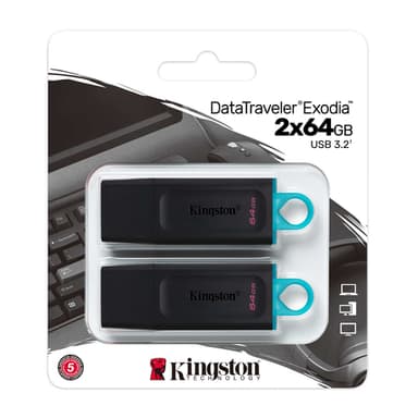 Kingston Technology DataTraveler ® Exodia (Black + Teal) 2 Pieces - USB 3.2 Flash Drive view 6