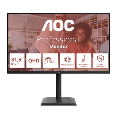 AOC E4 Q32E4U computer monitor 80 cm (31.5") 2560 x 1440 pixels Quad HD LED Black view 2