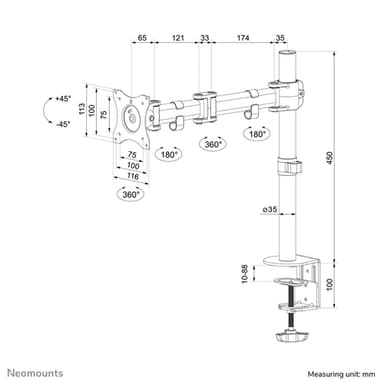 Neomounts NM-D135BLACK Monitor arm 10-27" view 14