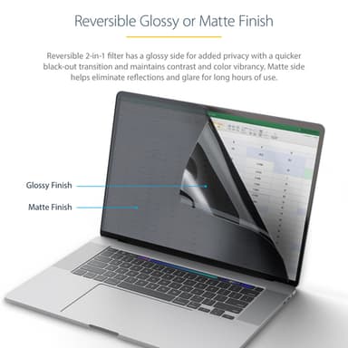 StarTech.com 16-inch MacBook Pro M1 M2 M3 M4 Flip-Over Laptop Privacy Screen, Blue Light Screen Protector, Double-Sided Anti-Glare Matte or Glossy, Laptop Privacy Filter view 10
