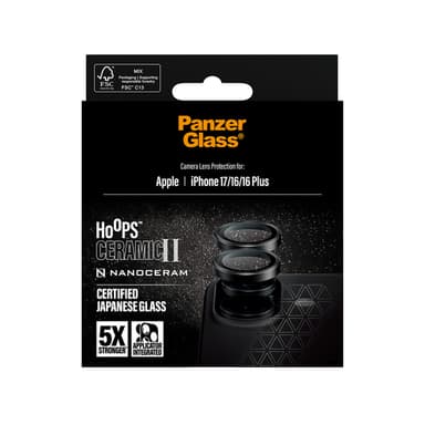 PanzerGlass ® Hoops® Ceramic II Camera Lens Protector iPhone 17 | iPhone 16 | 16 Plus Clear screen protector Apple 1 pc(s) view 3