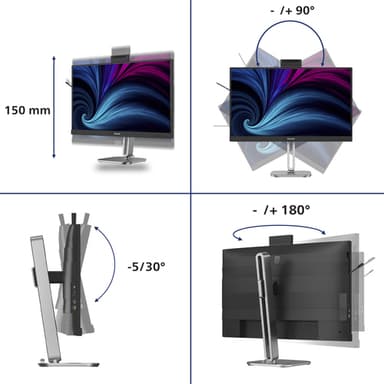 Philips 4000 series 27B2U4601H/00 computer monitor 68.6 cm (27") 2560 x 1440 pixels Quad HD LCD Black view 3