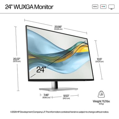 HP Series 5 Pro 24 inch WUXGA Monitor - 524pn view 5
