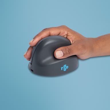 R-Go Tools Vertical mouse R-Go HE Basic, ergonomic mouse, medium (hand size ≥ 185 mm), right-handed, Bluetooth, grey view 1