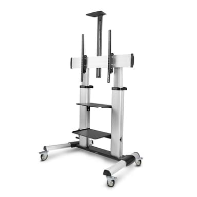 StarTech.com Rolling TV Cart/Stand On Wheels For 60-100inch Flat Screens Up To 220lb (100kg), Height Adjustment via Hand Crank, Mobile/Portable Trolley Mount view 1
