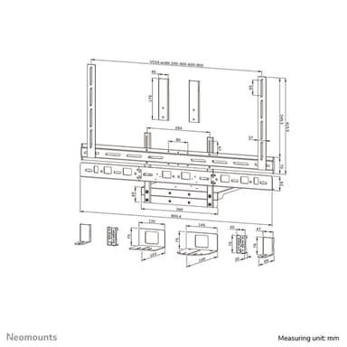 Neomounts AV60-500BL Videobar and laptop shelf kit 43-110" - VESA - max 8 kg - universal view 19