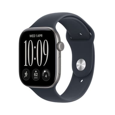 Apple Watch Series 12 GPS + Cellular 46mm Space Grey Aluminium Case with Navy Blue Sport Band - M/L view 1